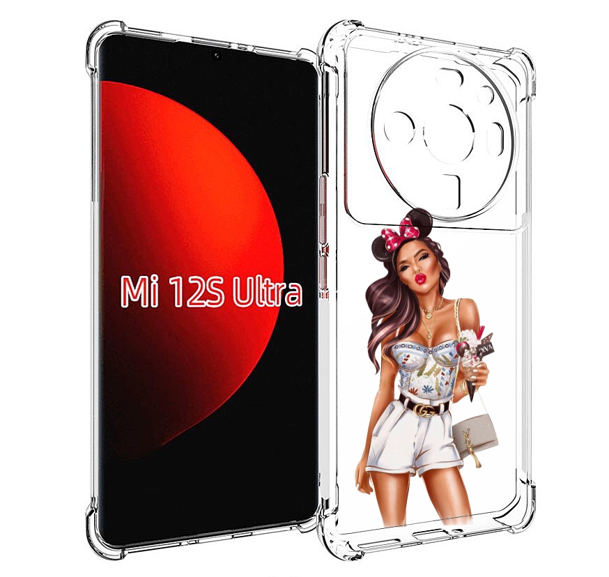 

Чехол MyPads Девушка-микки для Xiaomi 12S Ultra, Прозрачный, Tocco