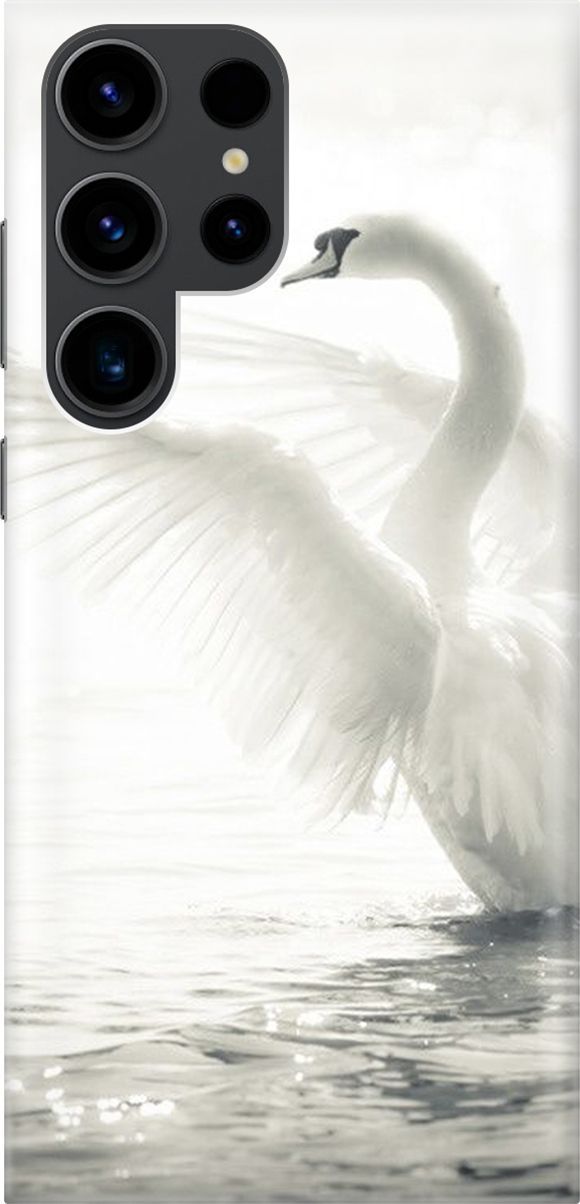 

Силиконовый чехол на Samsung Galaxy S23 Ultra с принтом "Лебедь", Белый, 158337