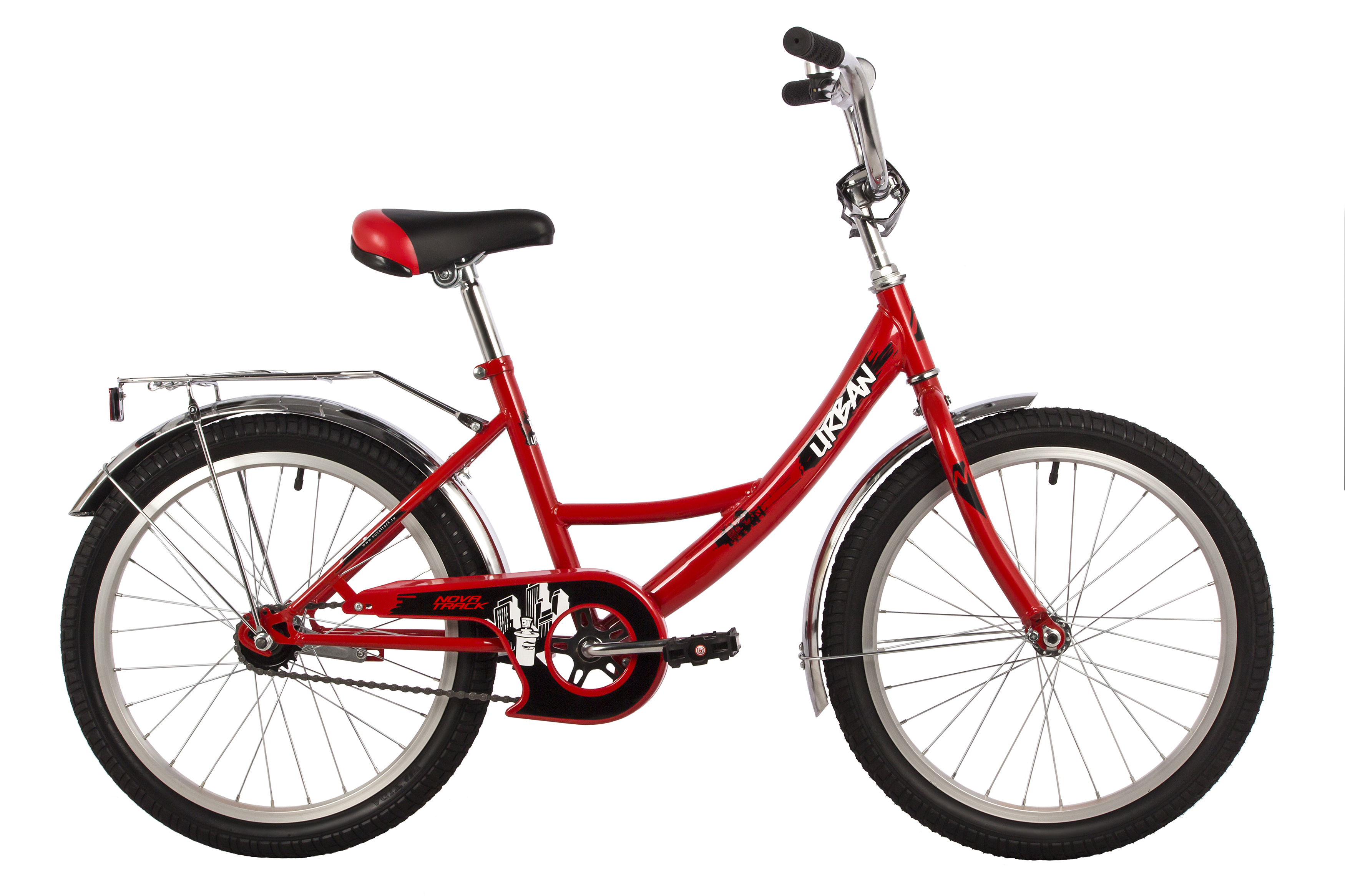 Велосипед 20 хардтейл Novatrack Urban (2022) количество скоростей 1 рама сталь 12 красный