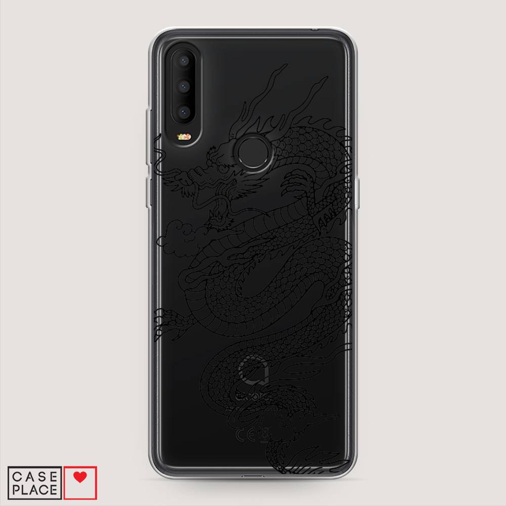 

Чехол на Alcatel 3X 5048Y (2019) "Большой китайский дракон", Черный;серый, 170750-1