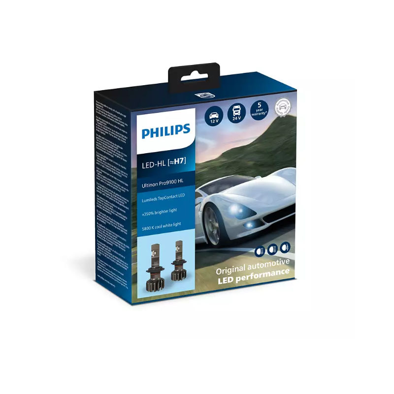 Комплект светодиодных ламп Philips Ultinon Pro9100 LED H7 11972U91X2 PX26d