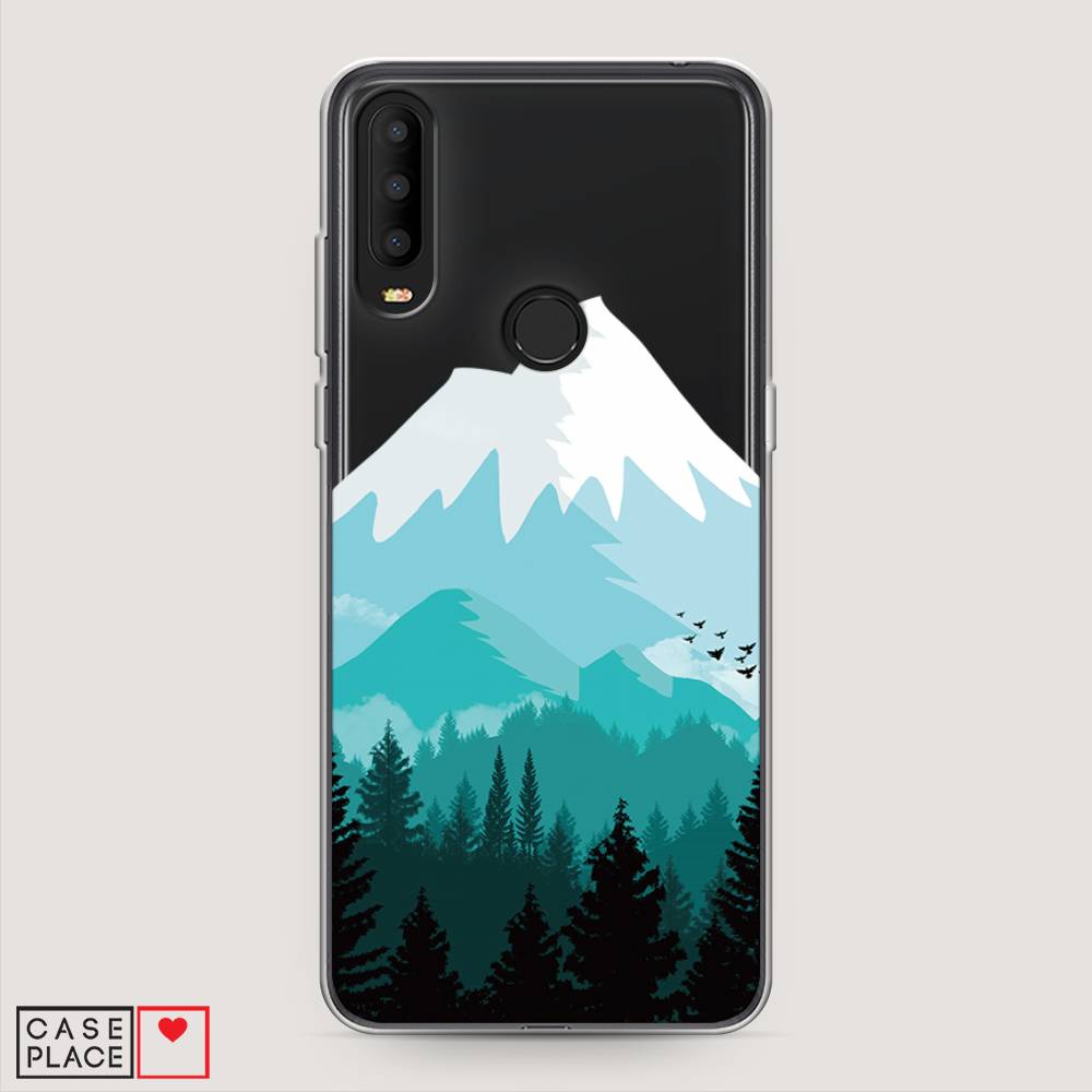 

Чехол на Alcatel 3X 5048Y (2019) "Синяя снежная гора", Белый;голубой, 170750-2