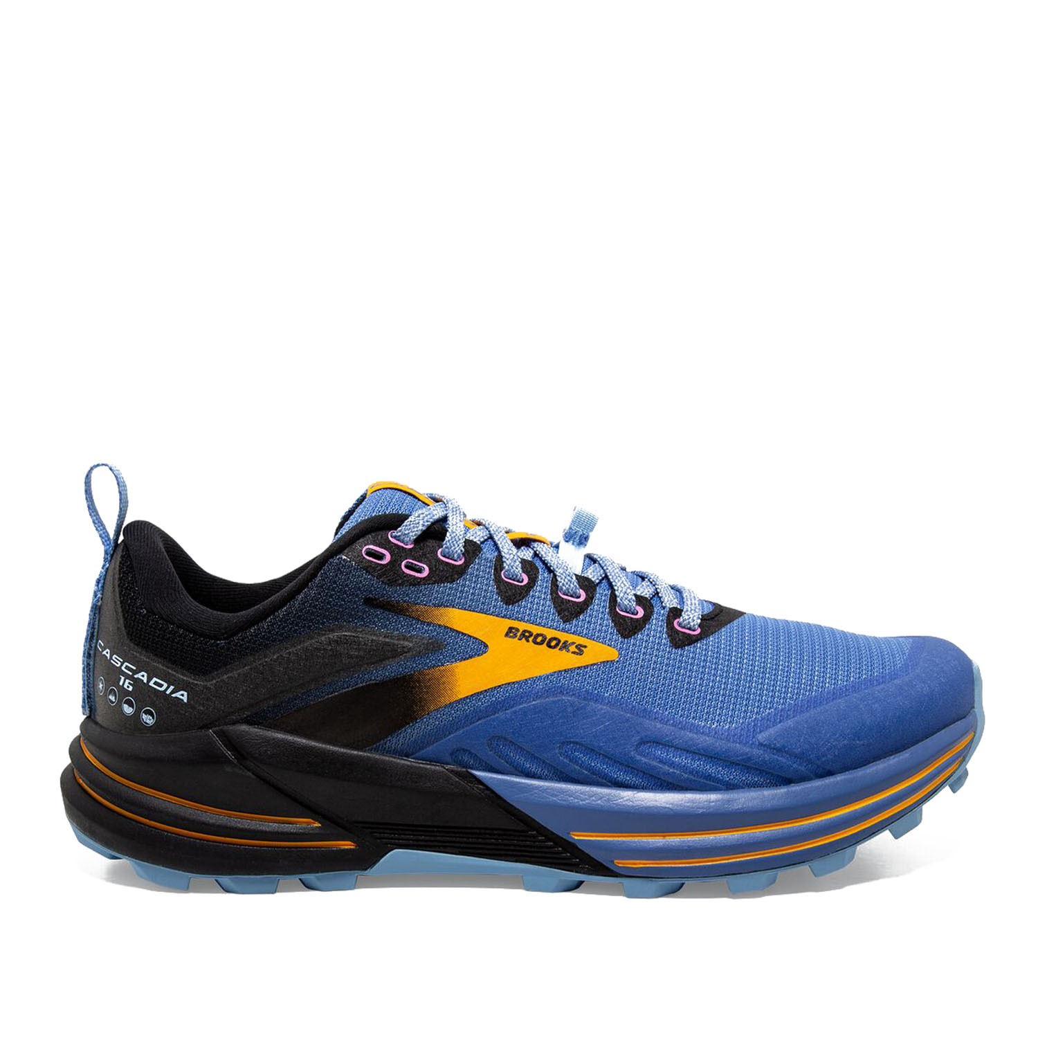 Спортивные кроссовки женкие Brooks Cascadia 16 Blue/Black/Yellow р.7 US