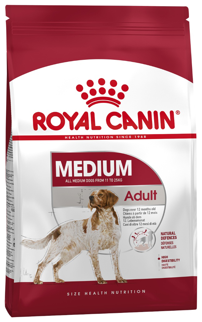 фото Сухой корм для собак royal canin medium adult, для средних пород с 1 до 7 лет, 15 кг