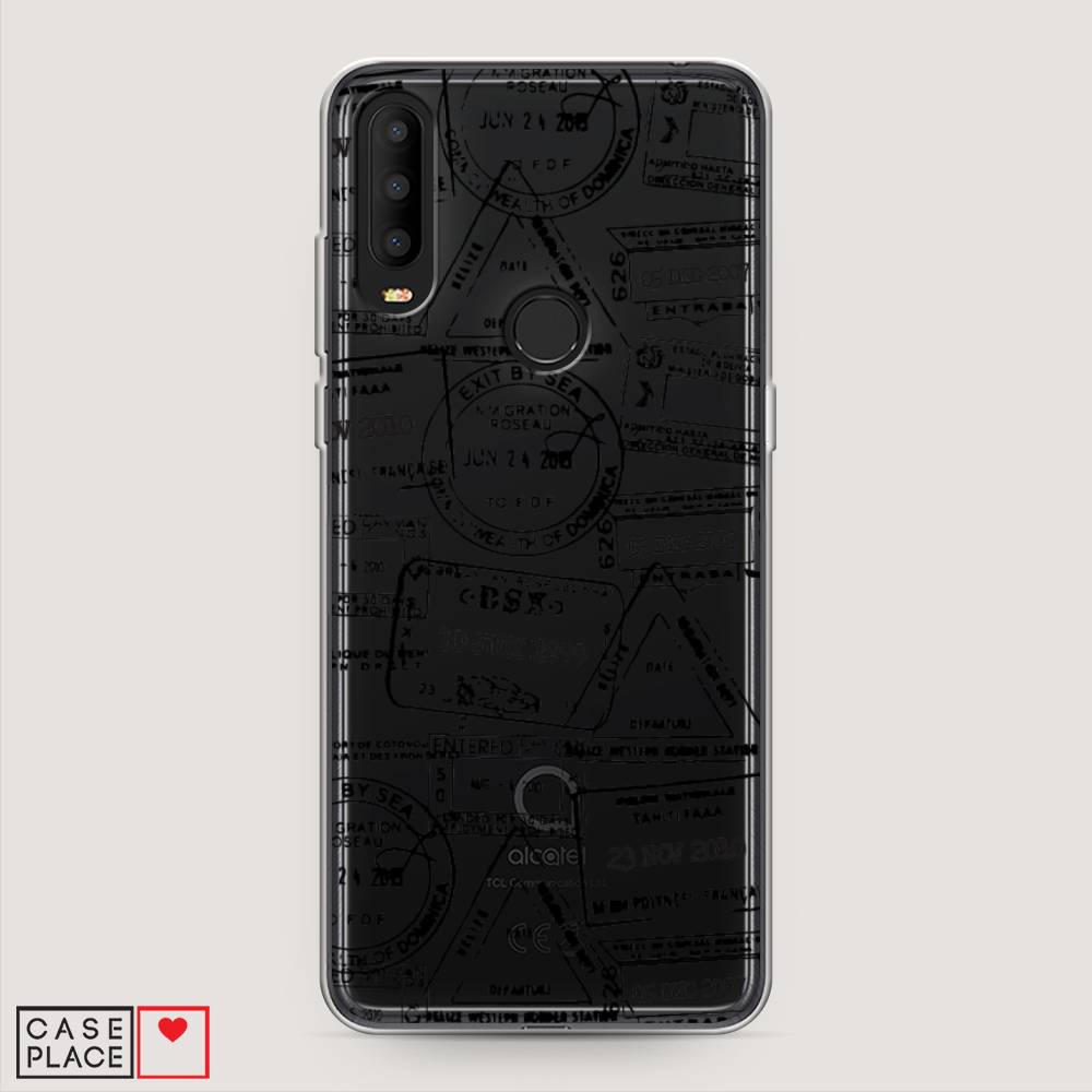 

Чехол на Alcatel 3X 5048Y (2019) "Visa stamps 2", Белый;черный;серый, 170750-2