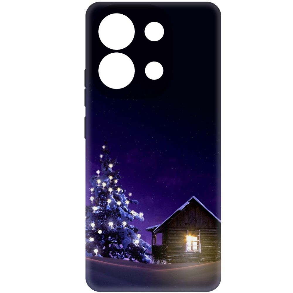 

Чехол-накладка Krutoff Soft Case Зимний домик для Xiaomi Redmi Note 13 4G черный