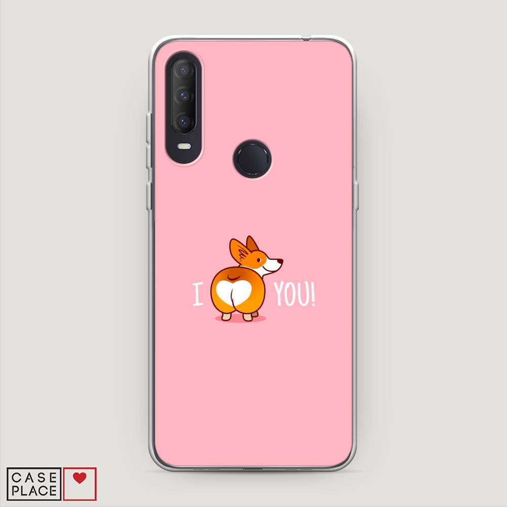 

Чехол на Alcatel 1S (2020) "Корги I love you", Розовый;коричневый;белый, 170850-1