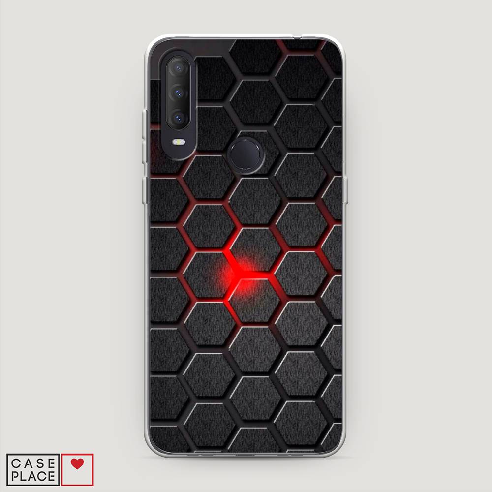 

Чехол на Alcatel 1S (2020) "Соты красные", Красный;черный;серый, 170850-3