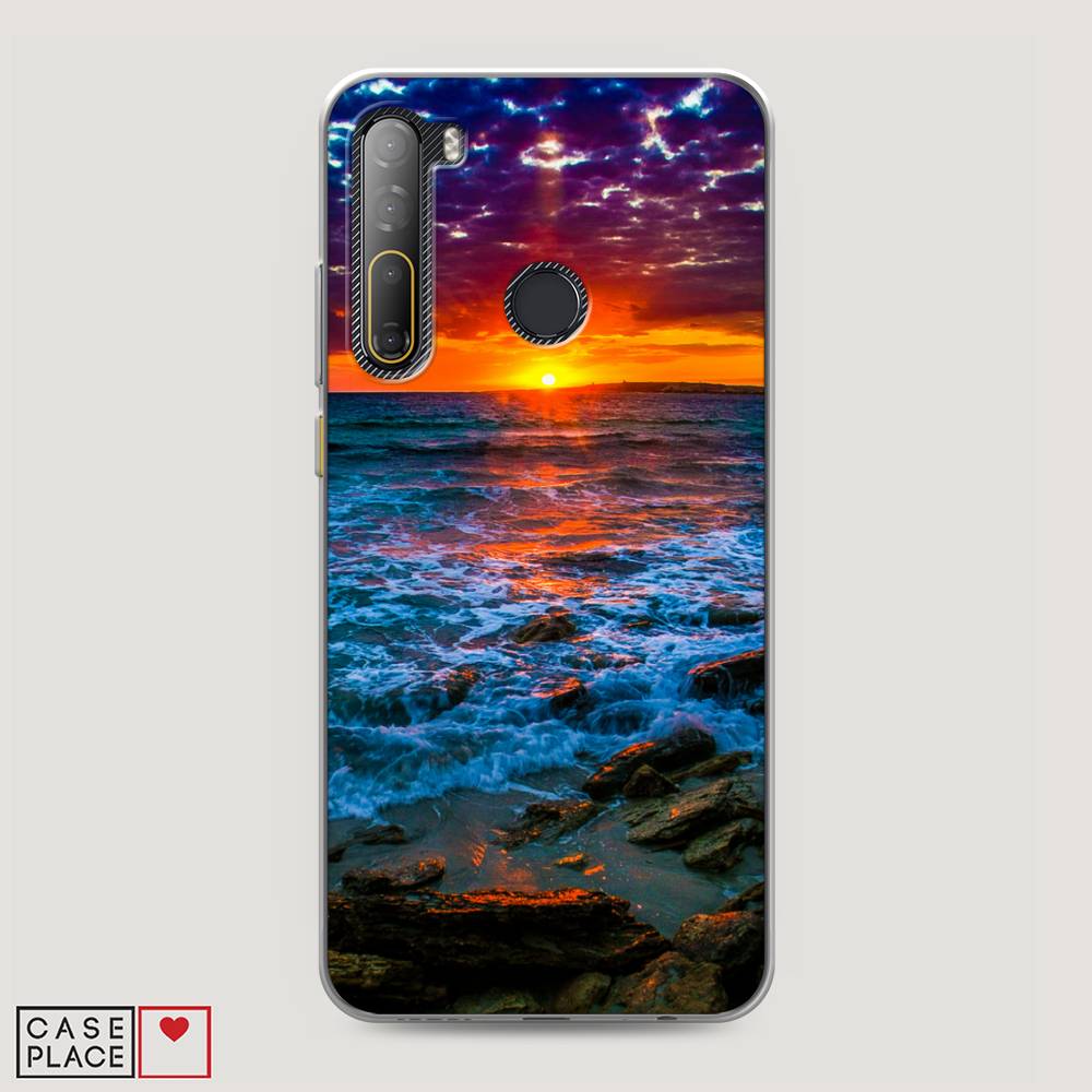 

Чехол на HTC Desire 20 Pro "Закат 1", Оранжевый;синий, 102750-2