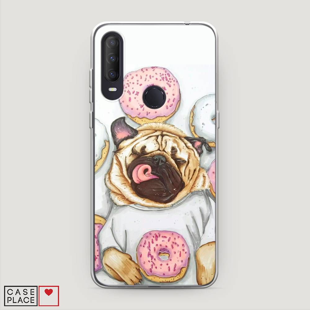 

Чехол на Alcatel 1S (2020) "Счастливый мопс", Розовый;бежевый;коричневый, 170850-1