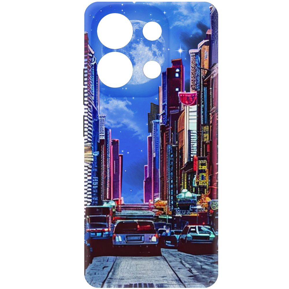 

Чехол-накладка Krutoff Soft Case Ночной город для Xiaomi Redmi Note 13 4G черный