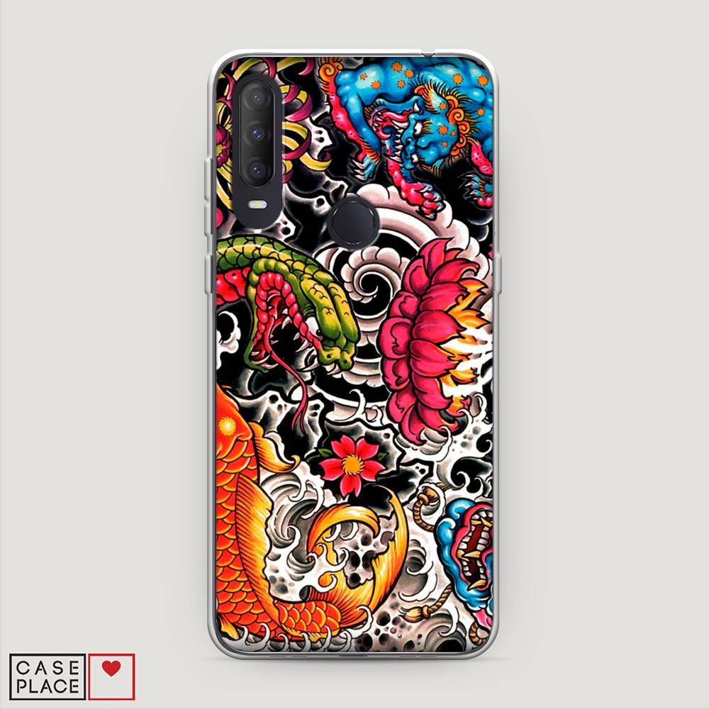 

Чехол на Alcatel 1S (2020) "Японское искусство", Красный;оранжевый;голубой, 170850-4