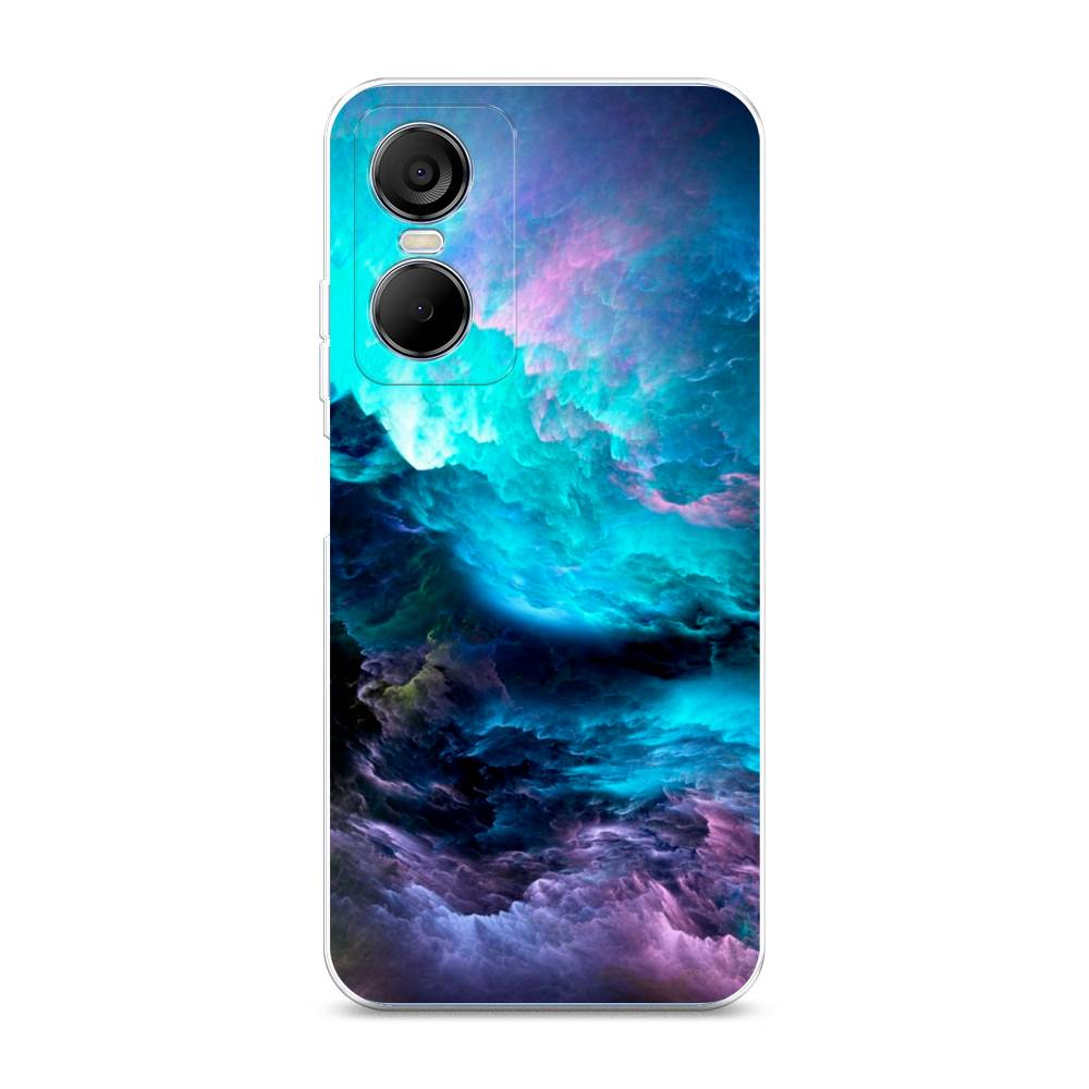 

Чехол Awog на Tecno Pop 6 pro / Техно Поп 6 Про "Бирюзовое небо", Фиолетовый;черный