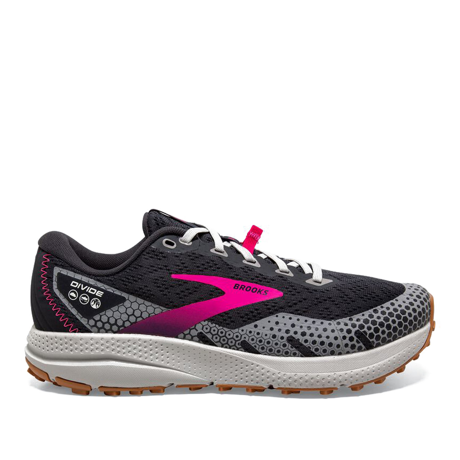 Спортивные кроссовки женкие Brooks Divide 3 Ebony/Grey/Pink р.7 US