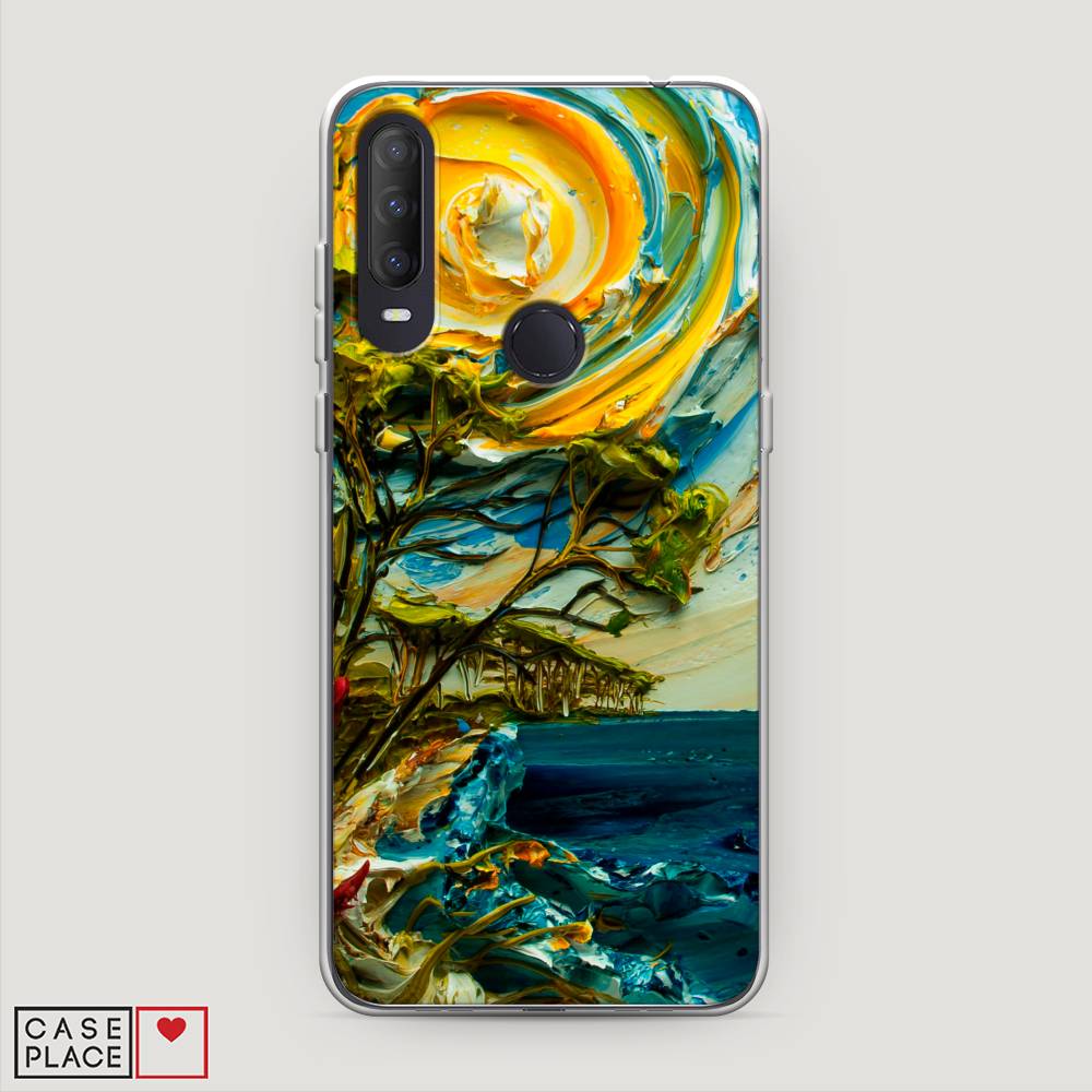 

Чехол на Alcatel 1S (2020) "Солнце живопись", Желтый;синий, 170850-4