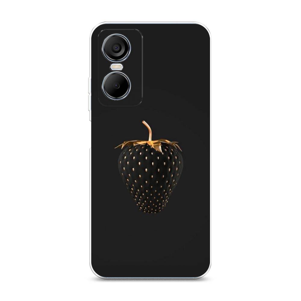 

Чехол Awog на Tecno Pop 6 pro / Техно Поп 6 Про "Черно-золотая клубника", Черный;золотистый