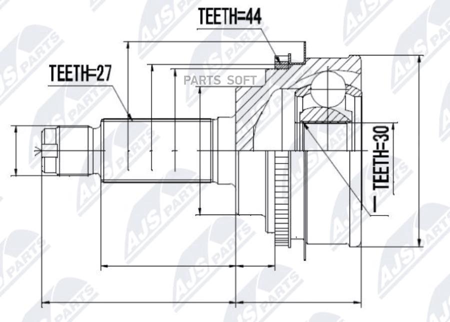 

NTY NPZSB011 Шрус наружный, subaru impreza 00-2007.12 () 1шт