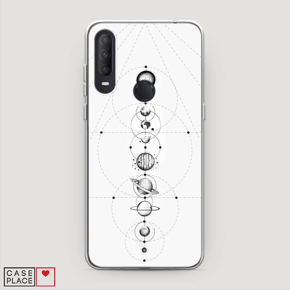 

Чехол на Alcatel 1S (2020) "Парад планет", Серый, 170850-2
