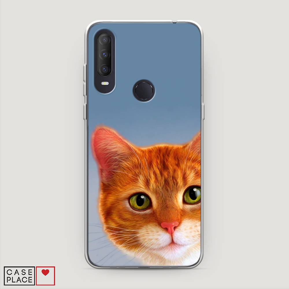 

Чехол на Alcatel 1S (2020) "Любопытный котик", Коричневый, 170850-1