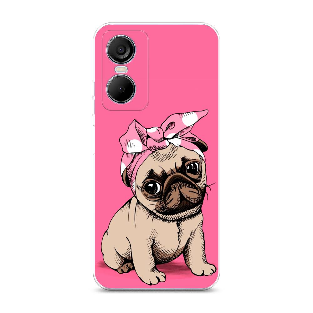 

Чехол Awog на Tecno Pop 6 pro / Техно Поп 6 Про "Dog Pin-Up", Розовый;бежевый