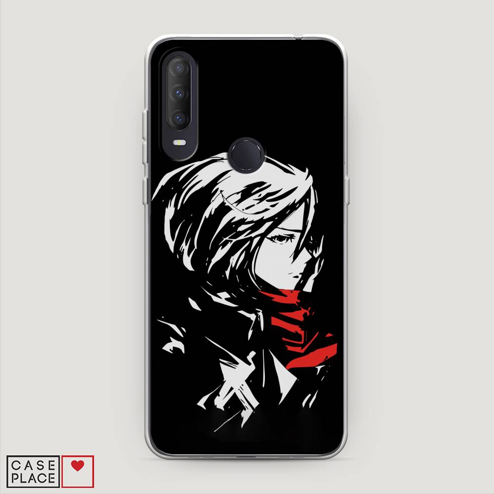 

Чехол на Alcatel 1S (2020) "Микаса минимализм", Черный;серый;красный, 170850-4