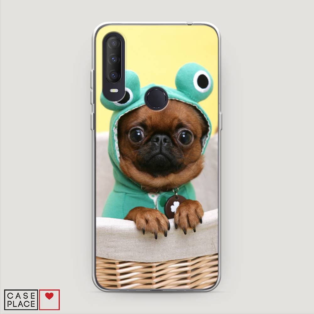 

Чехол на Alcatel 1S (2020) "Собачка в шапке лягушки", Коричневый;желтый;голубой, 170850-1