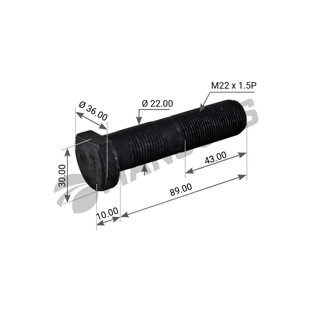 

Шпилька (болт) М22х1.5х89 LEICHTBAU