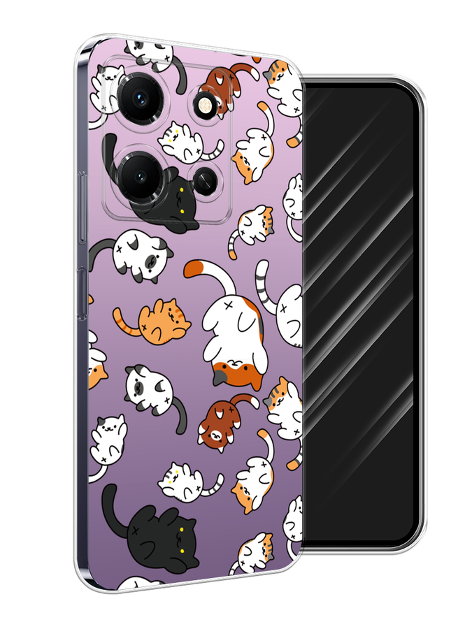 

Чехол Awog на Infinix Note 30i "Котопад", Фиолетовый;белый, 3104350-1