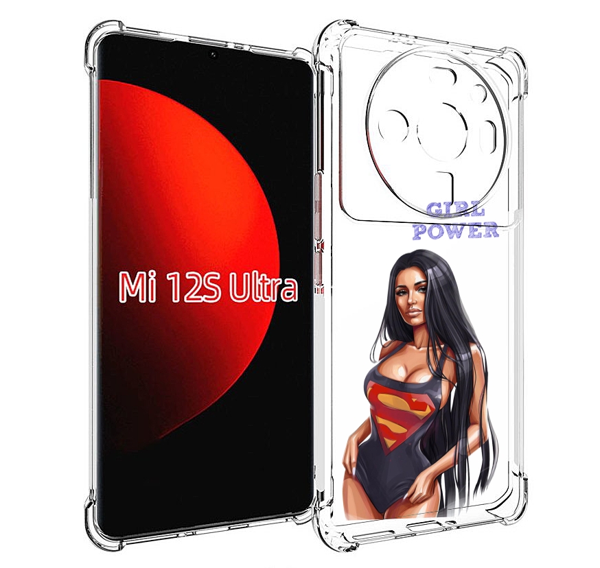 

Чехол MyPads Девушка-супермен женский для Xiaomi 12S Ultra, Прозрачный, Tocco