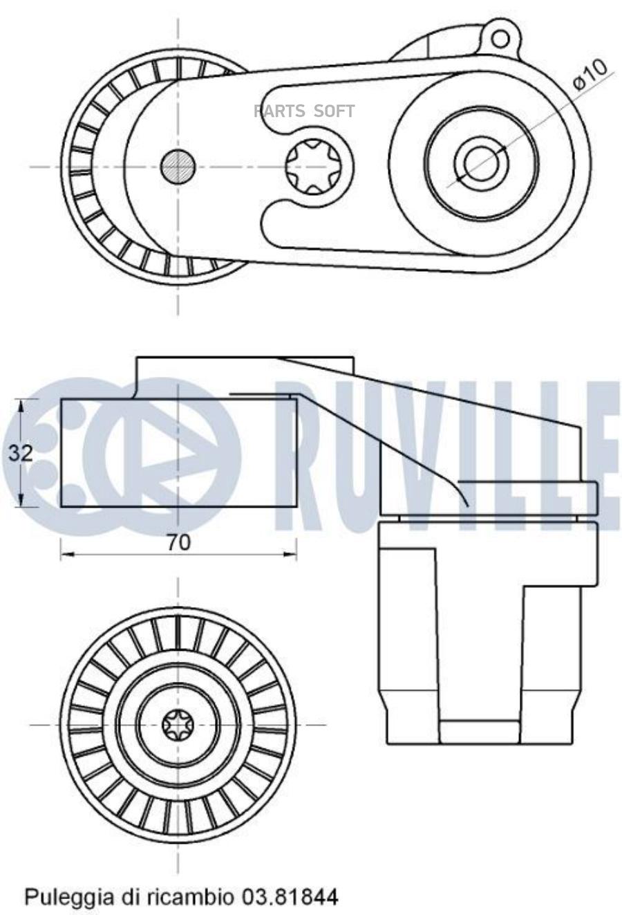 

Ролик руч. ремня BMW 1(F20/21) 11- Ruville 542690