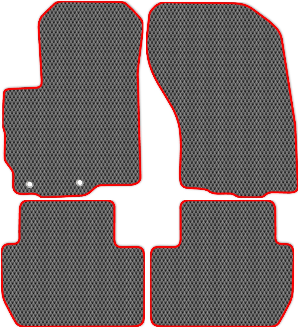 

Коврики ЭВА в салон для Citroen C-Crosser 2007 - 2012, 4 шт. серый, красный кант, 1806-S4Y-H