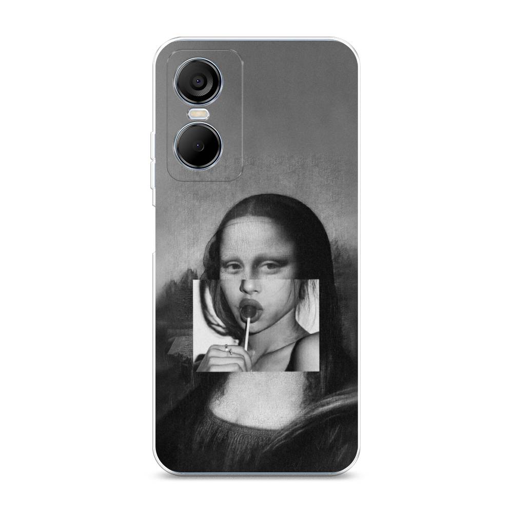 

Чехол Awog на Tecno Pop 6 pro / Техно Поп 6 Про "Mona Lisa sucking lollipop", Серый