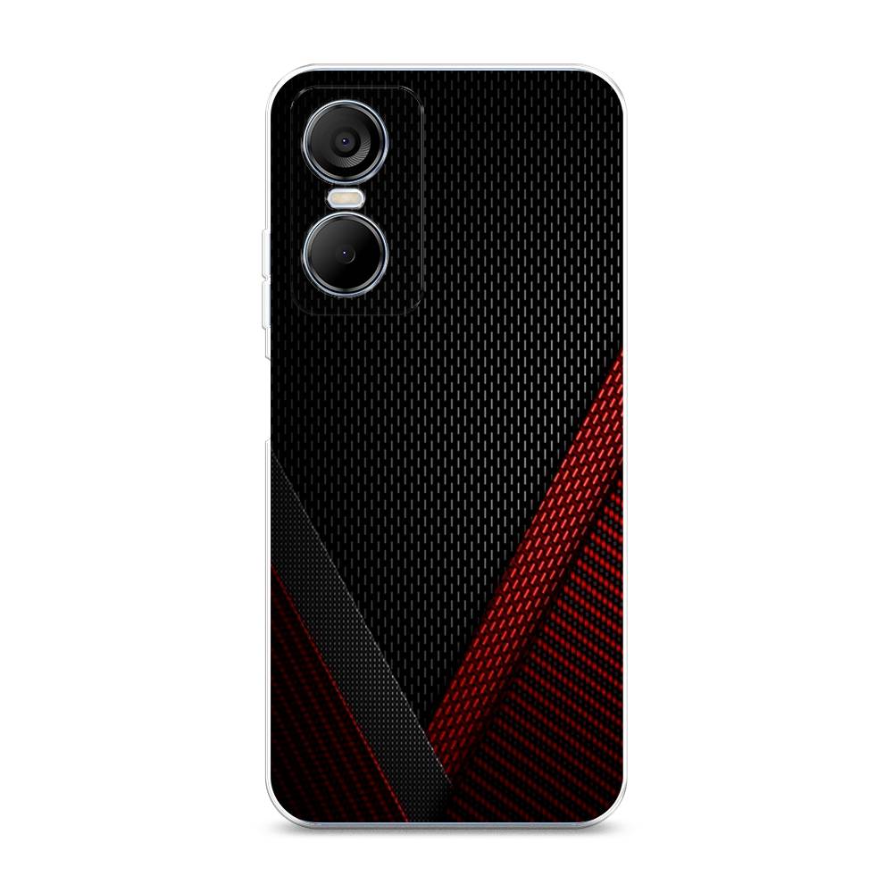 

Чехол Awog на Tecno Pop 6 pro / Техно Поп 6 Про "Красный карбон", Черный;красный
