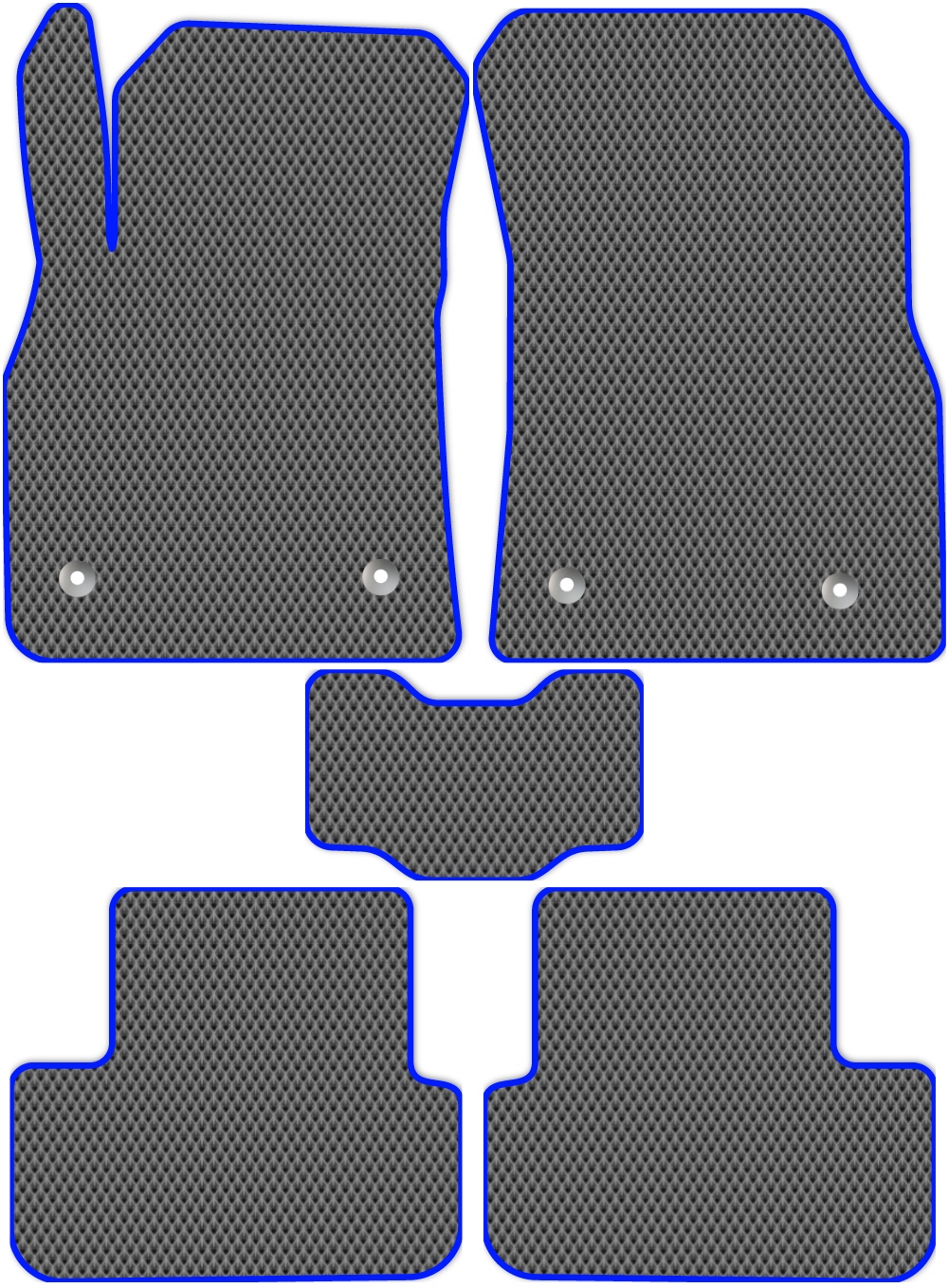 

Коврики ЭВА в салон для Daewoo Lacetti 2 (J300) 2008 - 2011, 5 шт. серый, синий кант, 1911-S5YLT-H