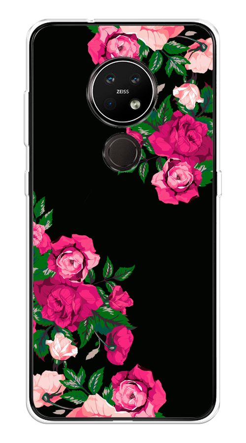 

Чехол на Nokia 6.2/7.2 "Розы фуксия", Черный;розовый;зеленый, 123150-1