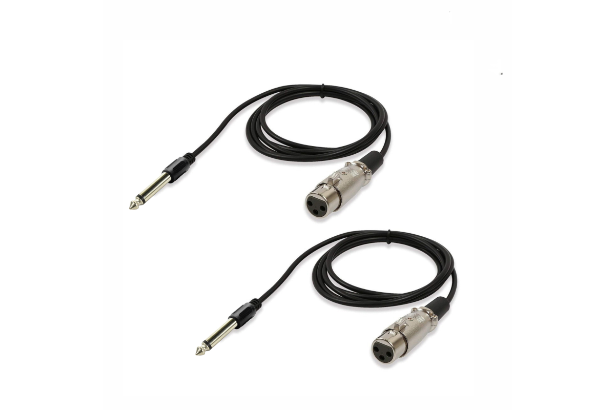 

Кабель для микрофона Mobicent MC2ER792459 XLR 6.5mm - Jack 6.3mm, 1.5 м, 2 шт, Черный, MC2ER792459