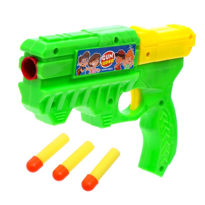 Пистолет игрушечный «Бластер», стреляет мягкими пулями, цвета МИКС