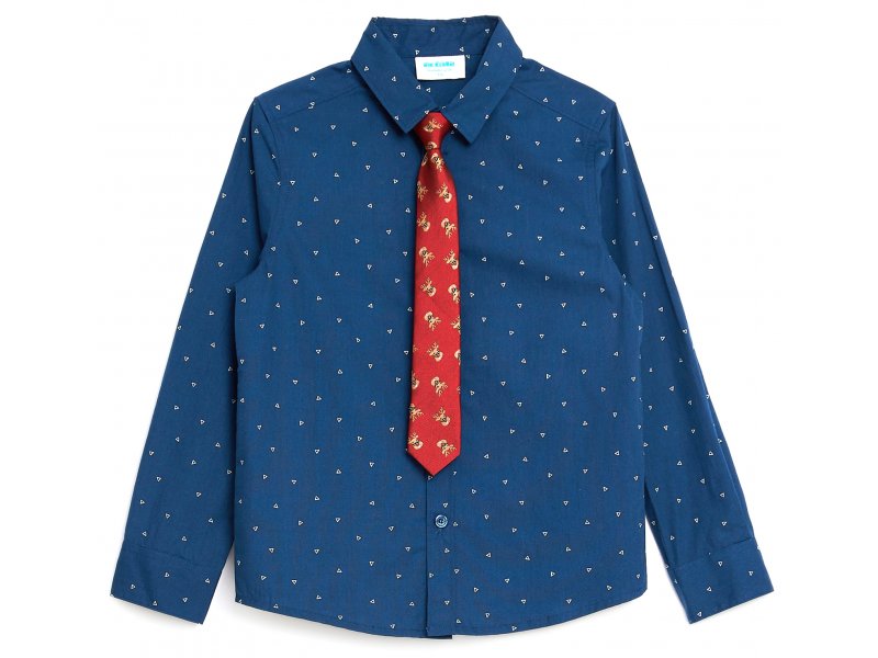 Сорочка для мальчика Acoola Honey с галстуком синяя р 128
