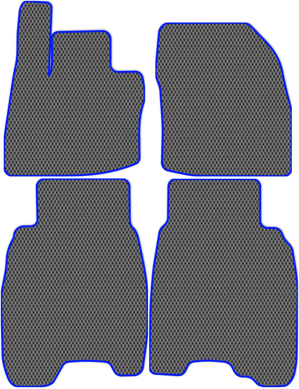 

Коврики ЭВА в салон для Honda Civic 8 2005 - 2012, 4 шт. серый, синий кант, 2307-S4NL-H