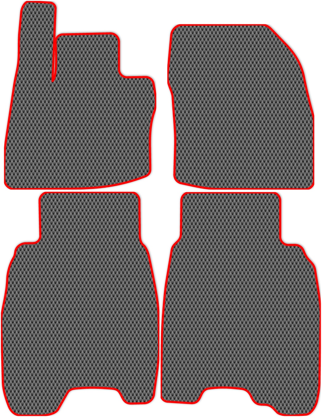 

Коврики ЭВА в салон для Honda Civic 8 2005 - 2012, 4 шт. серый, красный кант, 2307-S4NL-H