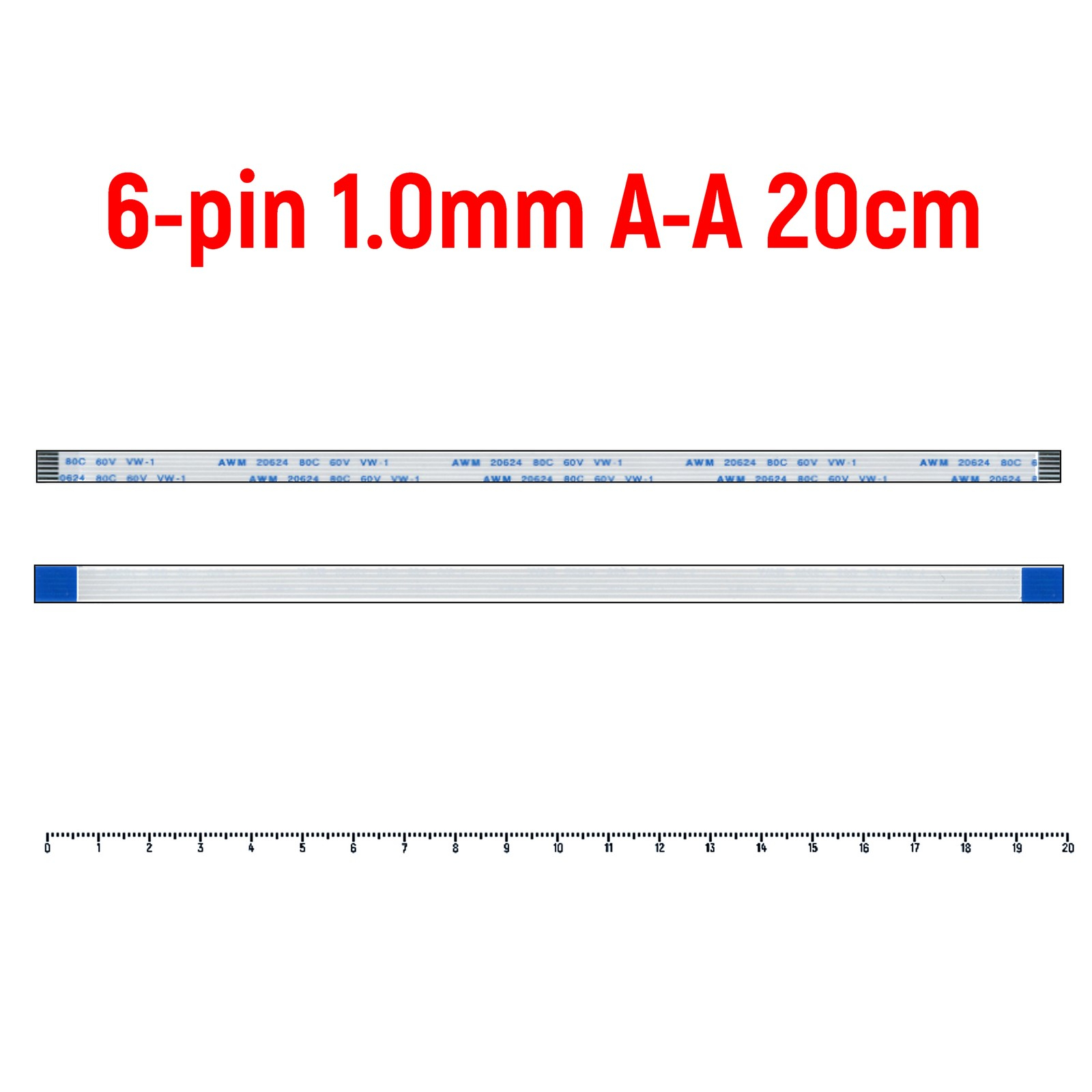 

Шлейф FFC 6-pin Шаг 1.0мм Длина 20cm