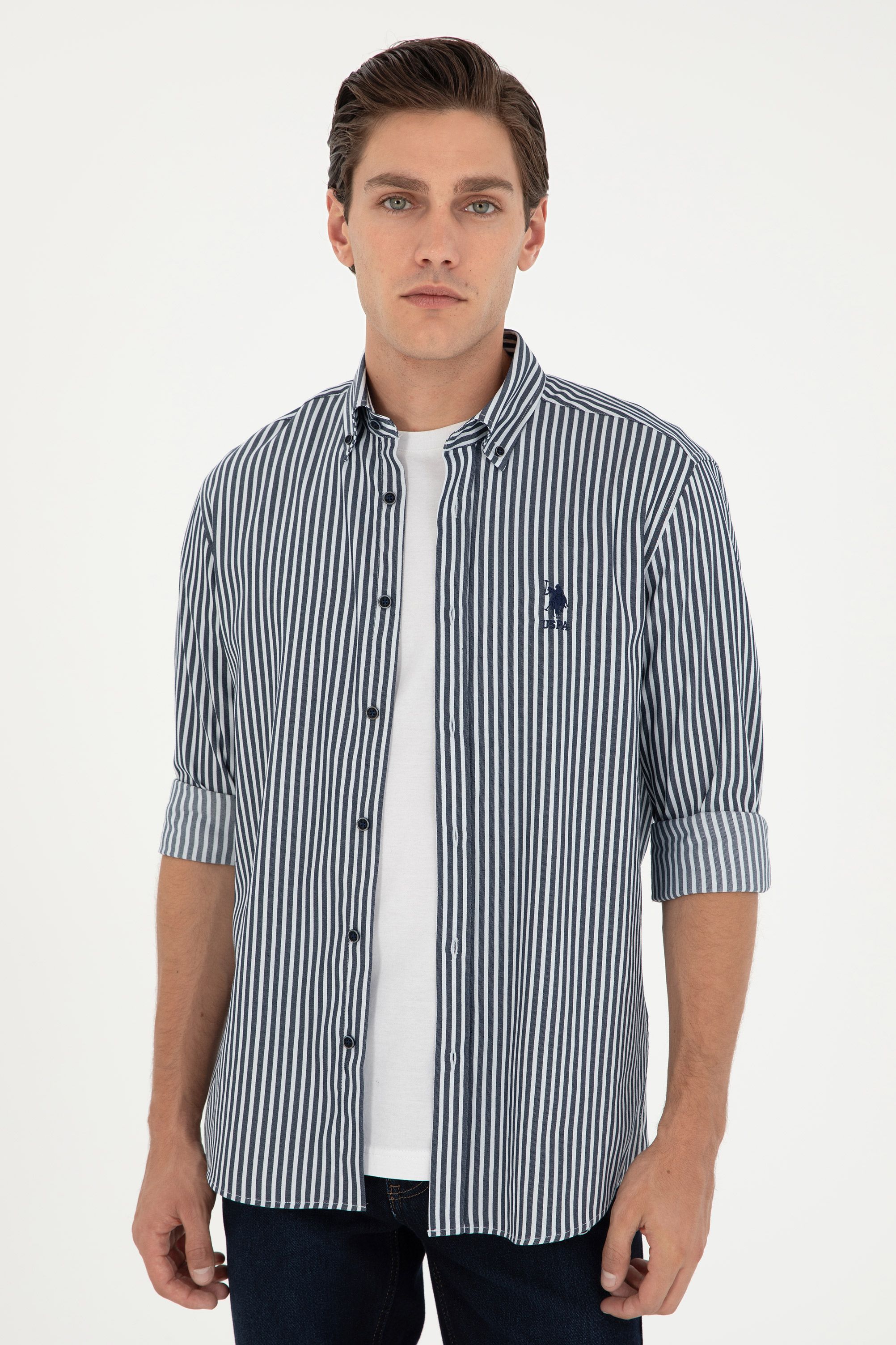 

Рубашка мужская U.S. POLO Assn. G081SZ0040EGAN024K синяя 2XL, Синий, G081SZ0040EGAN024K