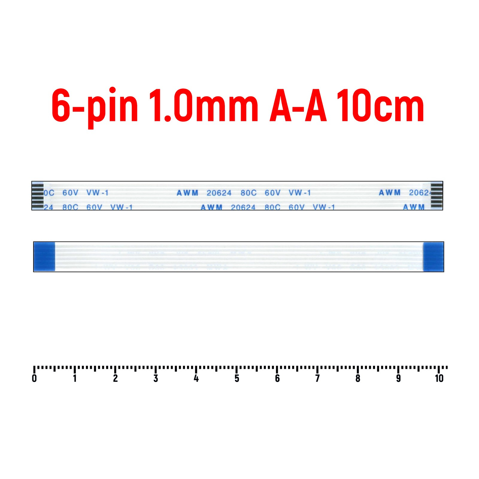 

Шлейф FFC 6-pin Шаг 1.0mm Длина 10cm