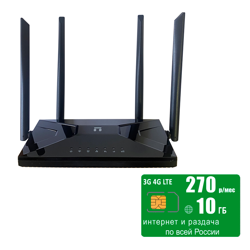 

Wi-Fi роутер с LTE-модулем NETIS MW5360 (komplekt-netis-mega10gb-SG-sb), MW5360