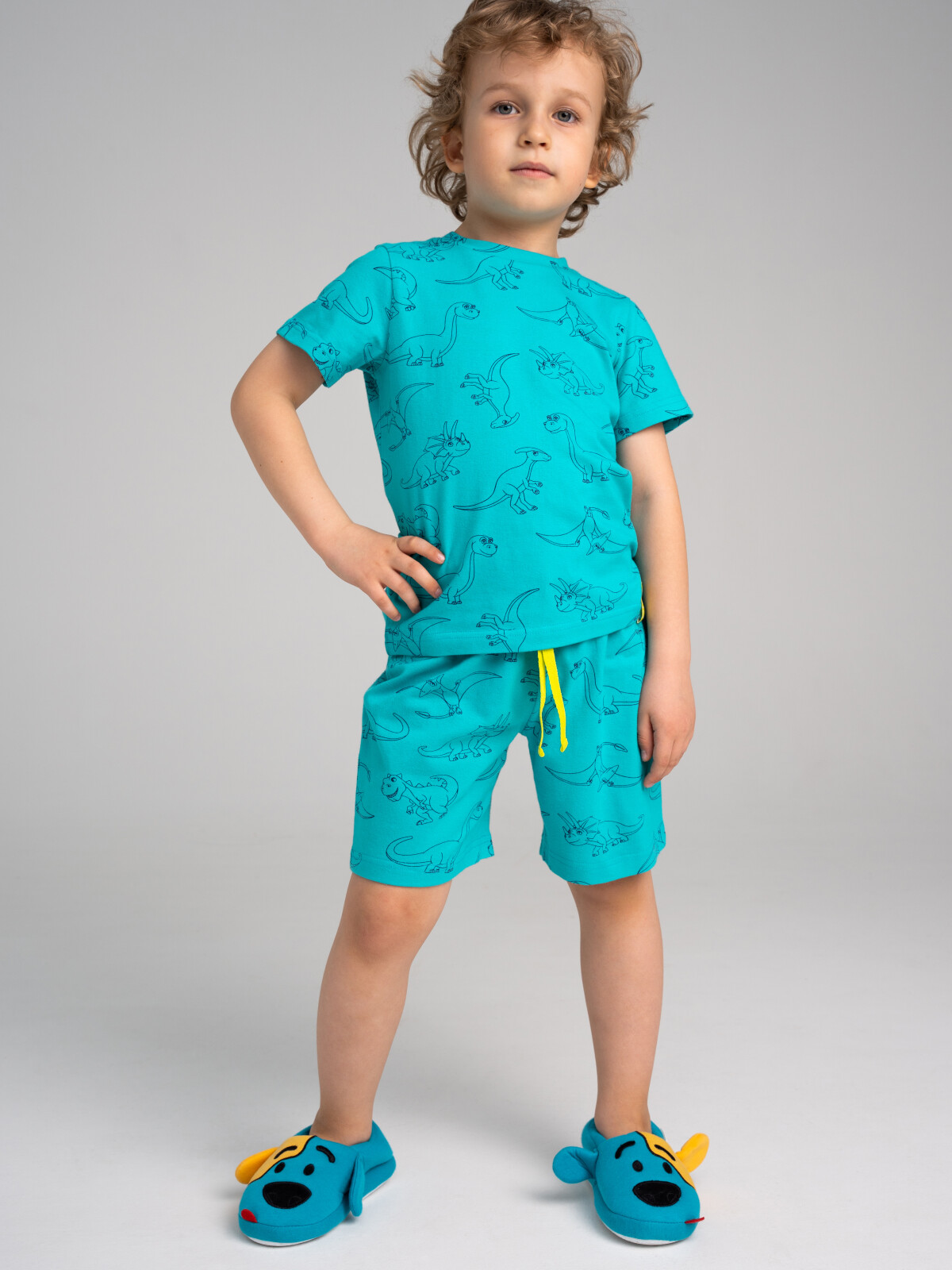 Пижама PlayToday Kids 12312106, зеленый, 116 пижама для мальчиков машук джемпер и брюки р 34 зеленый 353д 1121п