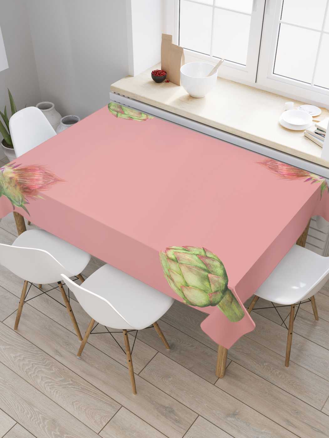 

Скатерть прямоугольная JoyArty "Вкусный артишок" из оксфорда, 180x145 см, Белый, Вкусный артишок