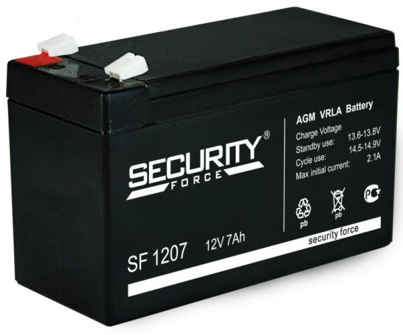 Аккумулятор Security Force SF 1207 12В 7Ач (12V 7Ah) для ИБП и UPS, аккумулятор для детско