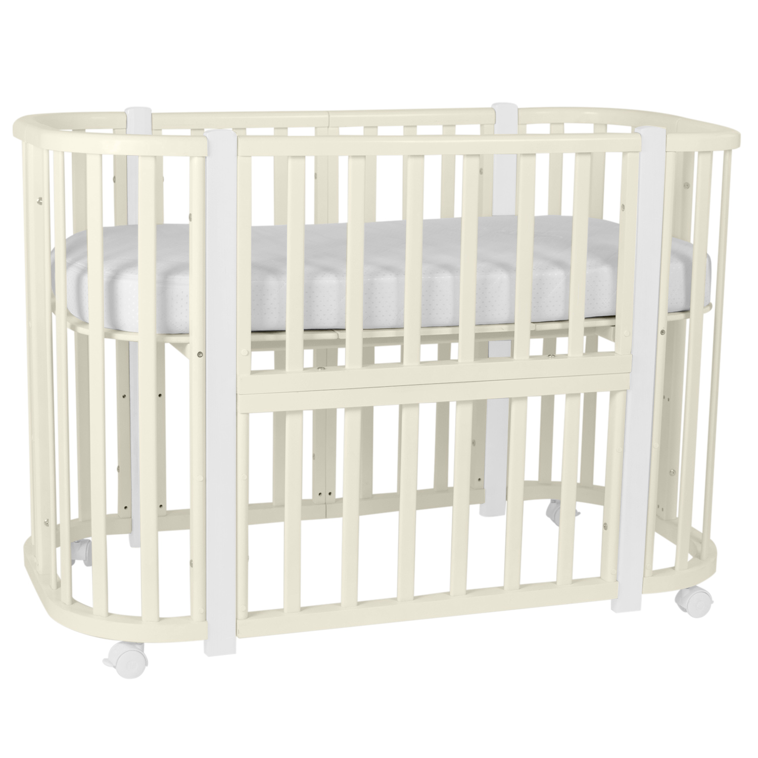 Кровать детская трансформер Indigo Baby Lux 3в1, белый кроватка трансформер indigo baby sleep 7в1 массив березы белый мишка