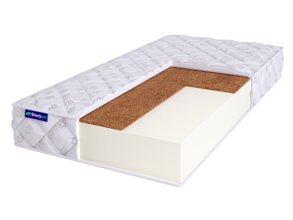 

Матрас полутороспальный BeautySon Roll FOAM HARD 14 Cocos Бесклеевой 115x185 15 см, Белый, Roll FOAM HARD 14 Cocos