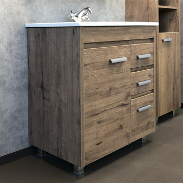

Тумба с раковиной Comforty Марио 75 дуб темный, Коричневый